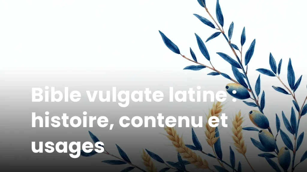Bible vulgate latine : histoire, contenu et usages