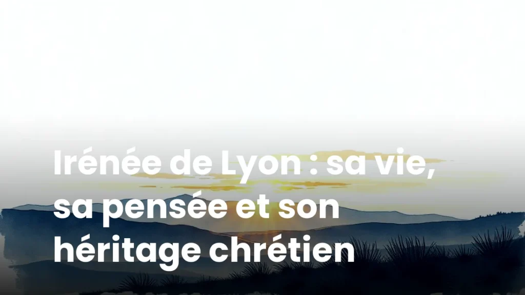 Irénée de Lyon : sa vie, sa pensée et son héritage chrétien