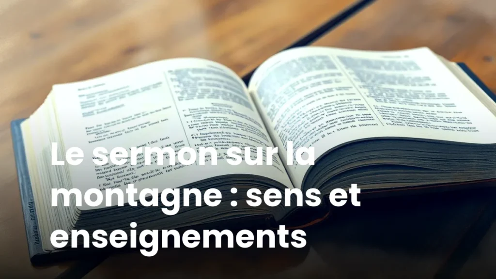 Le sermon sur la montagne : sens et enseignements