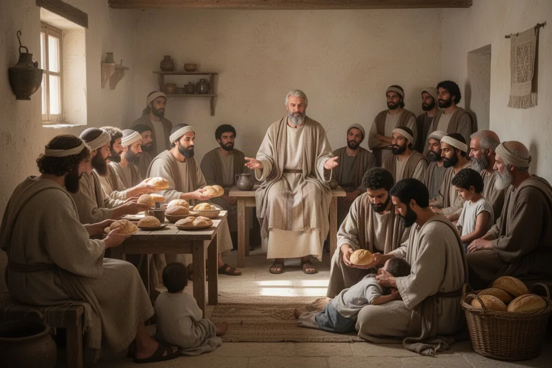 Première communauté chrétienne réunie dans une maison de Jérusalem