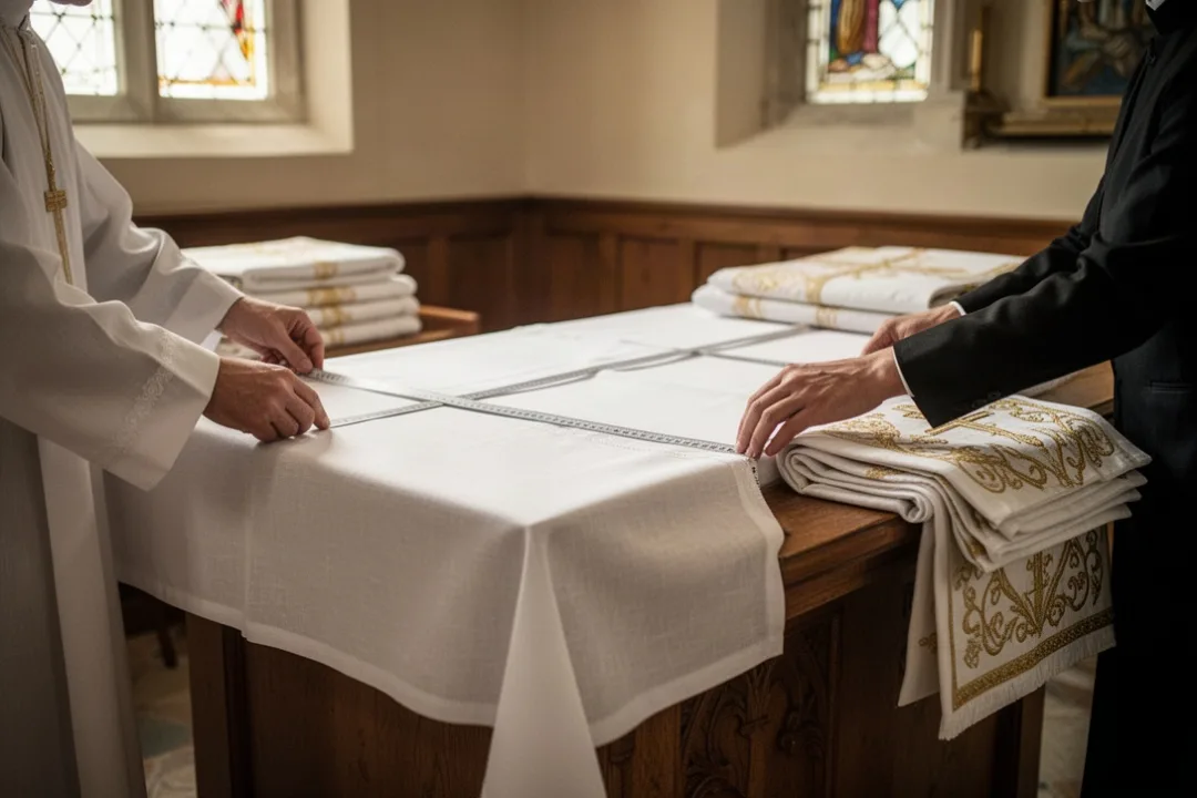 Nappe d'autel : rôle, symbolique et conseils d'entretien